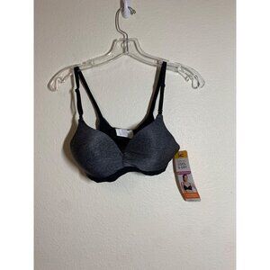 NWT Warner's Wireless Padded Bra Cool & Dry Lift Gray Size 34C